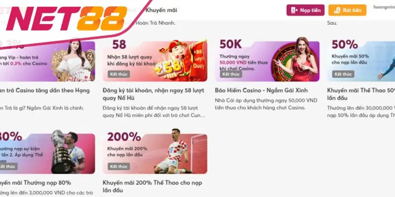 KHUYẾN MÃI NET88 Các ưu đãi hot nhất năm 2024 mà người chơi không nên bỏ lỡ