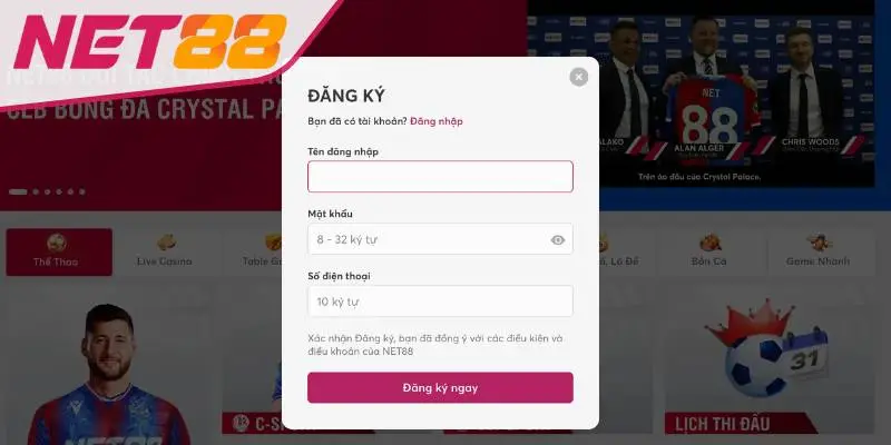 Đăng Ký Net88 Các bước để đăng ký trở thành hội viên