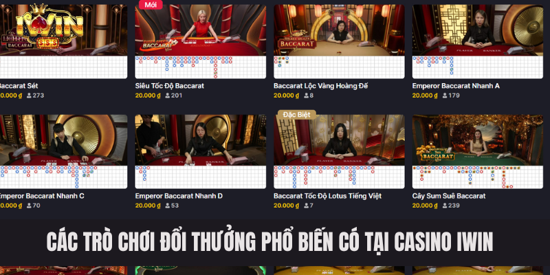 Casino IWIN - Cổng game đổi thưởng uy tín cho người Việt Các trò chơi đổi thưởng phổ biến có tại Casino IWIN