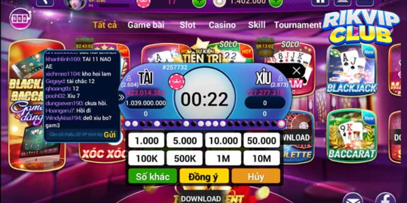 Rikvip Tham gia game bài với tính năng chat và live stream